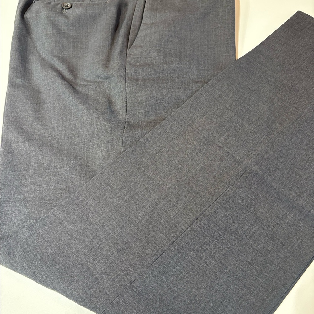 Banana Republic Classic Fit Flat Front 100% Wool Gray Trousers Size 34/34